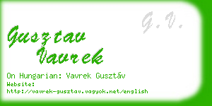 gusztav vavrek business card