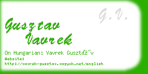 gusztav vavrek business card